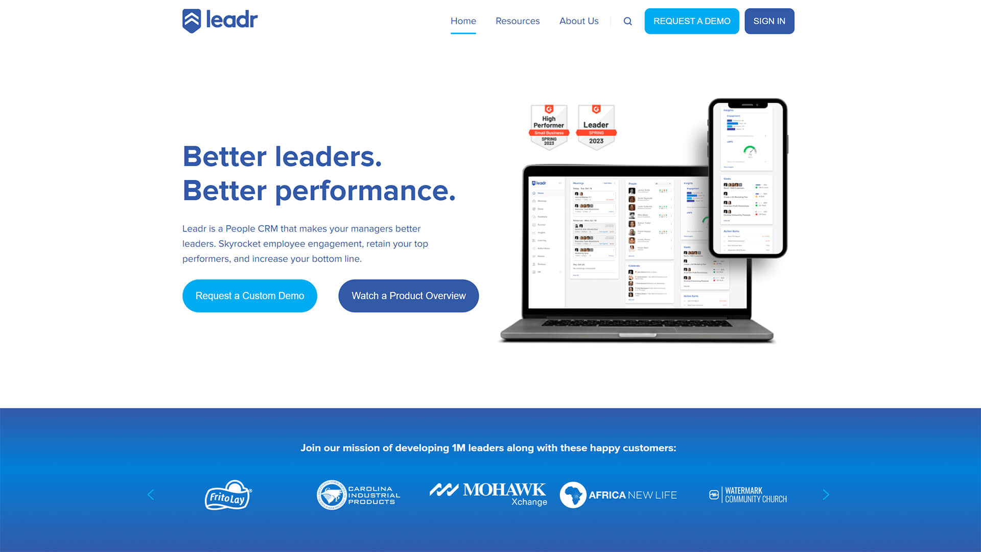 The beautiful leadr.com website created with Act3 on the HubSpot CMS
