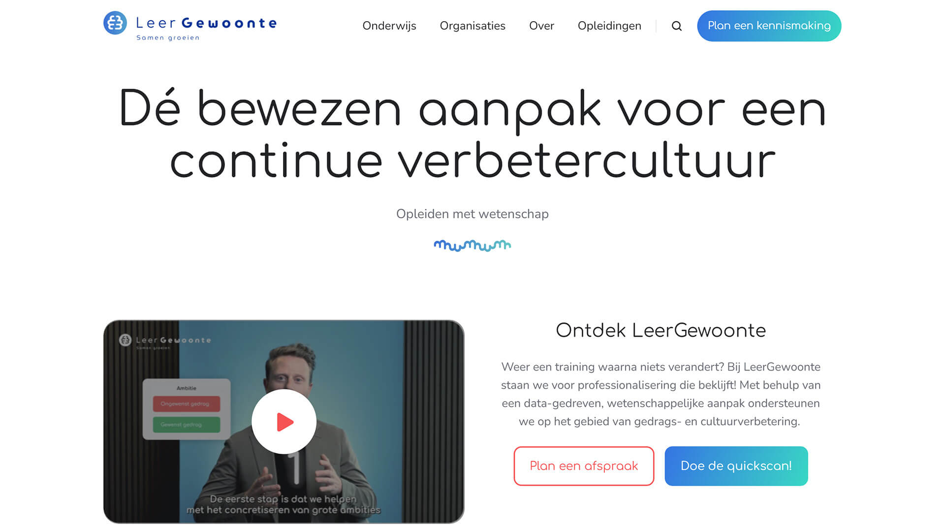 The beautiful leergewoonte.nl website created with Act3 on the HubSpot CMS