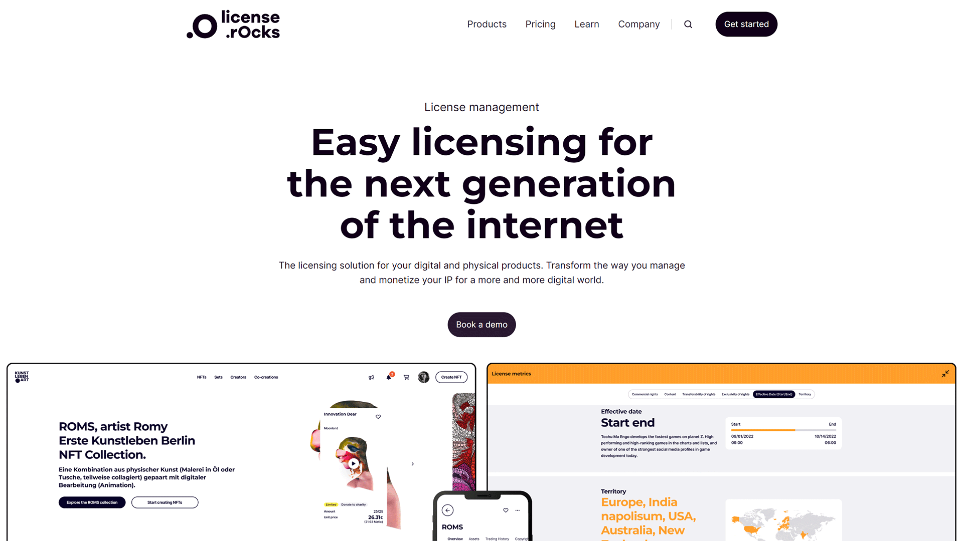 The beautiful license.rocks website created with Act3 on the HubSpot CMS