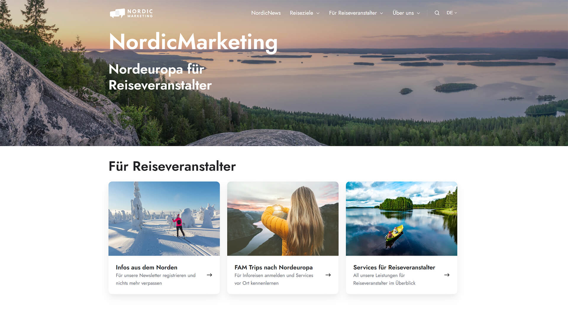 The beautiful nordicmarketing.de website created with Act3 on the HubSpot CMS