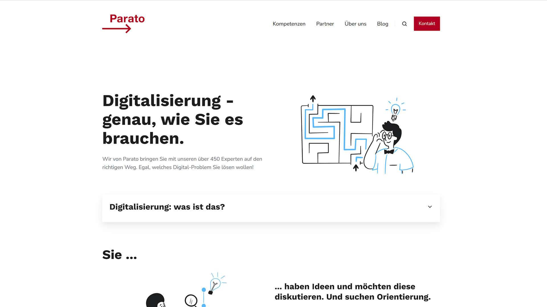 The beautiful parato.ch website created with Act3 on the HubSpot CMS