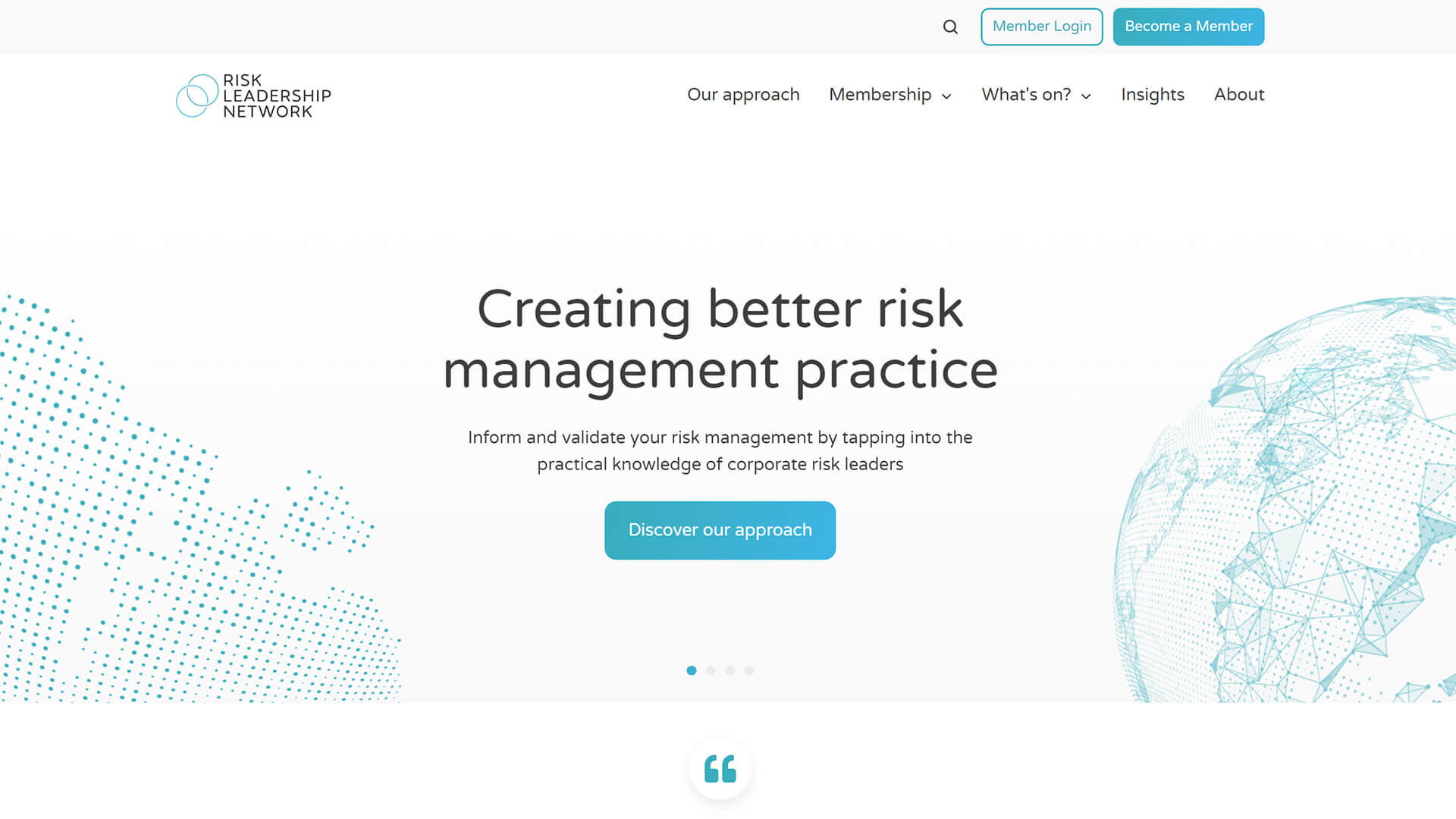 The beautiful riskleadershipnetwork.com website created with Act3 on the HubSpot CMS
