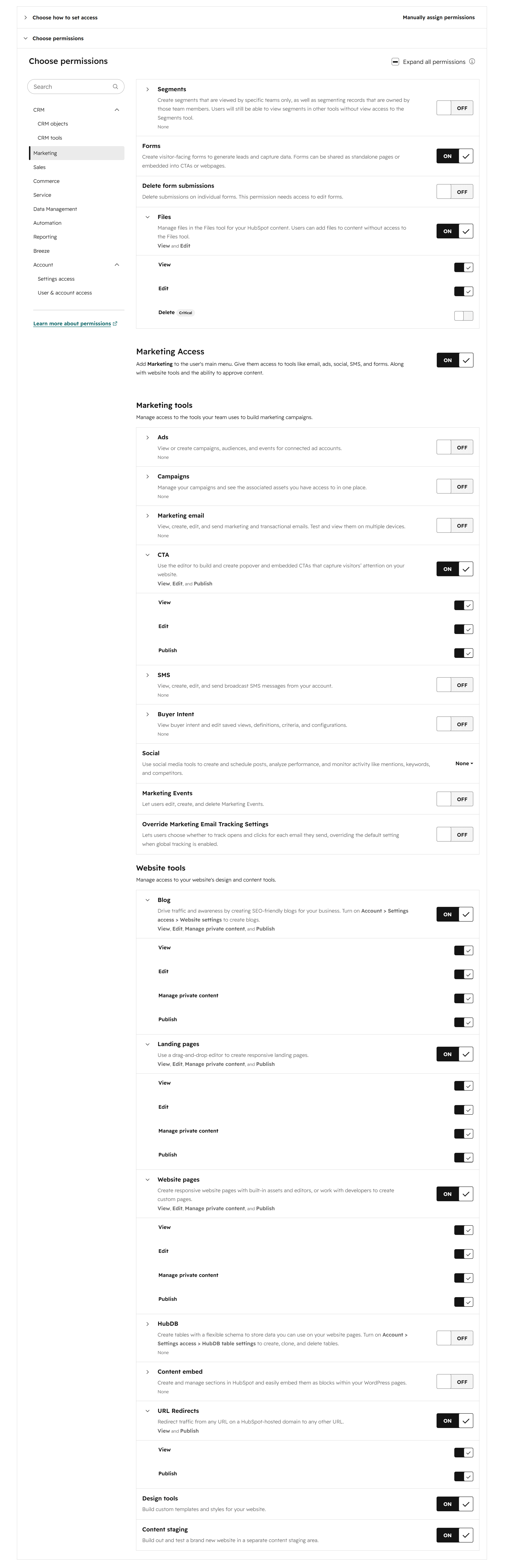 HubSpot User Permissions